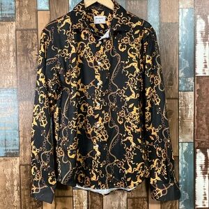 Bolcguri Medium chain link pattern button down shirt